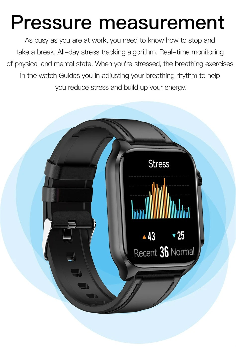 Premium Health Smartwatch for iPhone – Non-Invasive Blood Glucose Monitor with ECG+PPG, AI Voice Assistant, Bluetooth Calling