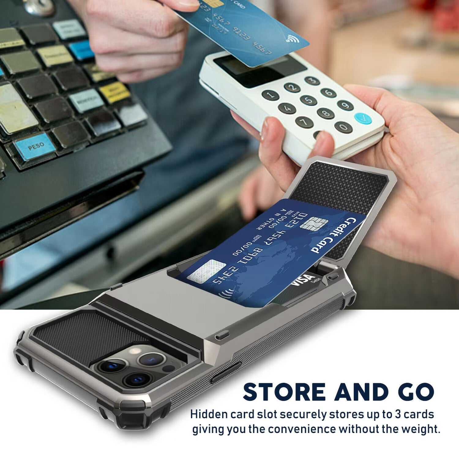 Robust Apple iPhone Case, MagSafe Compatible, Camera Lens and Screen Protection, Ultra Thin, Shockproof, Magnetic, Full All Around Protection, Hidden Wallet Card Cover