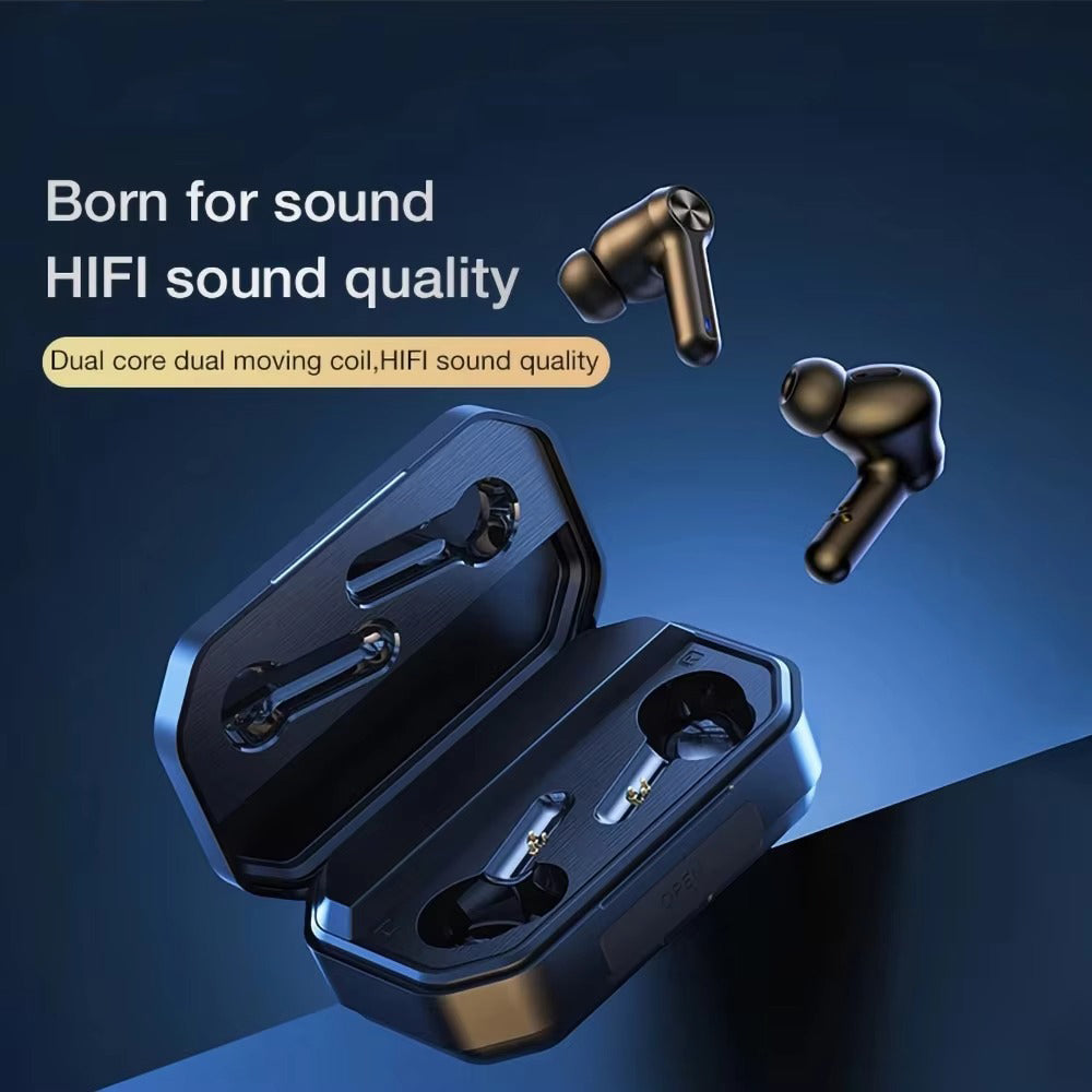 Premium TWS Bluetooth 5.0 Earbuds for iPhone Headset with LED Display, 1200mAh Charging Case Noise Reduction, and Gaming Mode
