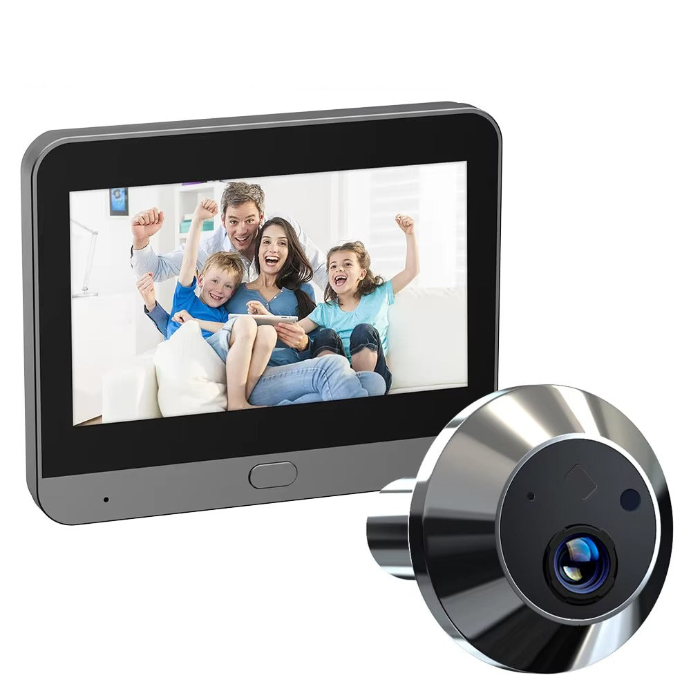 High Quality Smart Door Viewer for iPhone, 3MP WiFi Peephole Camera, Battery-Powered PIR Motion Sensor with 140° Wide Angle 