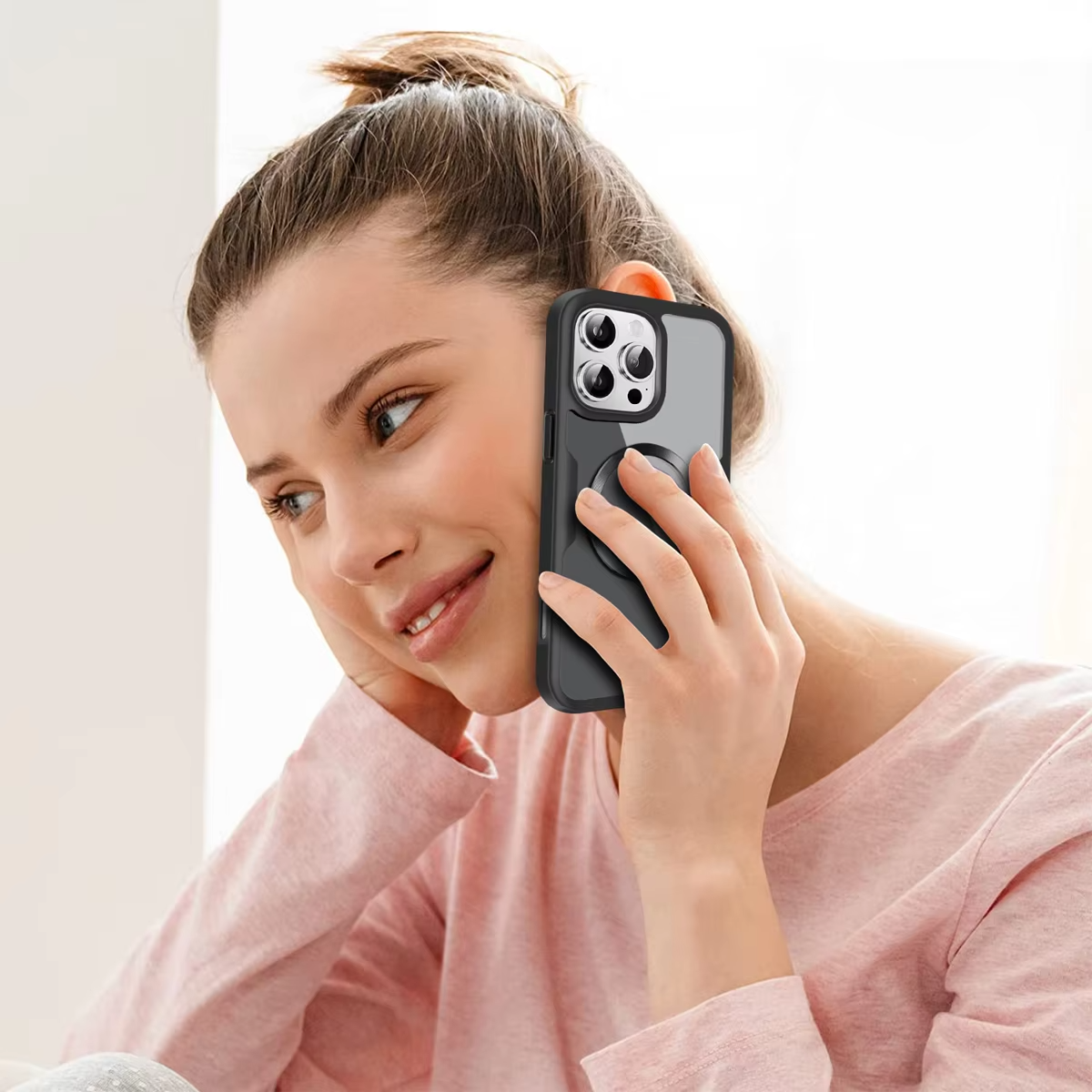 Luxury Apple iPhone Case MagSafe Compatible Ultra Thin Magnetic  All Around Protection Cover with Double Touch Clear Design