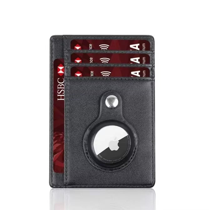 Premium Leather Airtag Wallet – Slim Anti-Lost Card Holder with GPS Tracker Slot, RFID Blocking, Scratch-Resistant Case for Men & Women