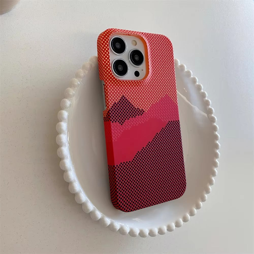 High Quality Apple iPhone Case, MagSafe Compatible, Camera Lens & Screen Protection, Ultra Thin, Shockproof, Magnetic Full All Around Cover – Business Carbon Fiber Pattern Case with Frameless Hard Armor Plastic Design