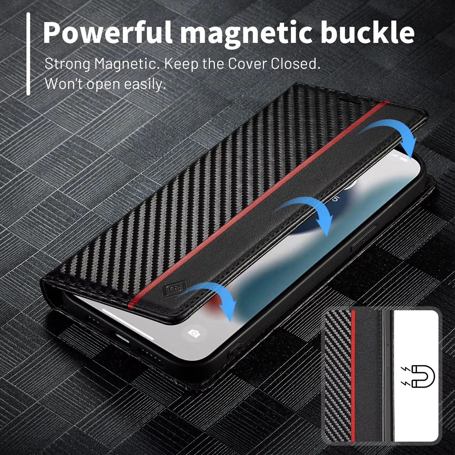 Luxury Carbon Fiber Apple iPhone Case, MagSafe Compatible, Ultra Thin Magnetic Shockproof Full Cover 