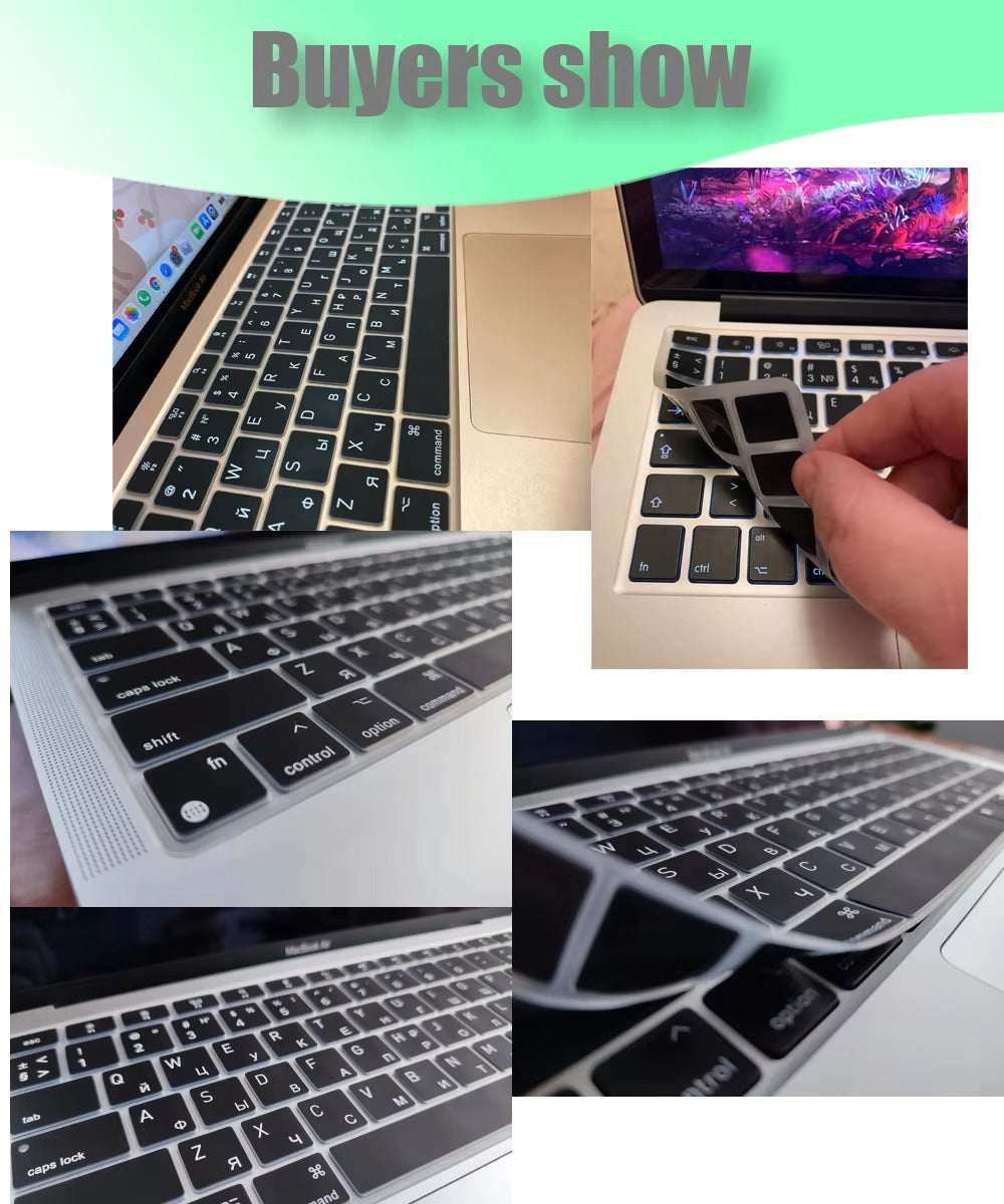 Premium Keyboard Cover for MacBook Air and Pro – Soft Touch Silicone Skin for 12, 13, 13.6, 15, 16 Inch Laptops, Compatible with UK/US Layout, M2/M3 Chip