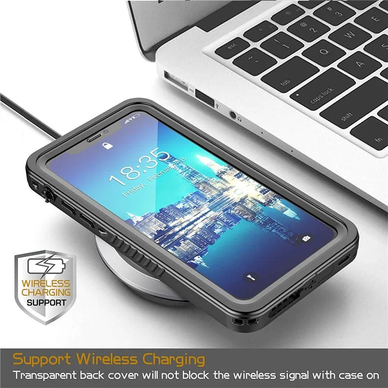 Premium Waterproof Apple iPhone Case, MagSafe Compatible, Ultra Thin Magnetic Shockproof Full Protection Cover with IP68 Seal for Diving, Swimming, and Underwater Use