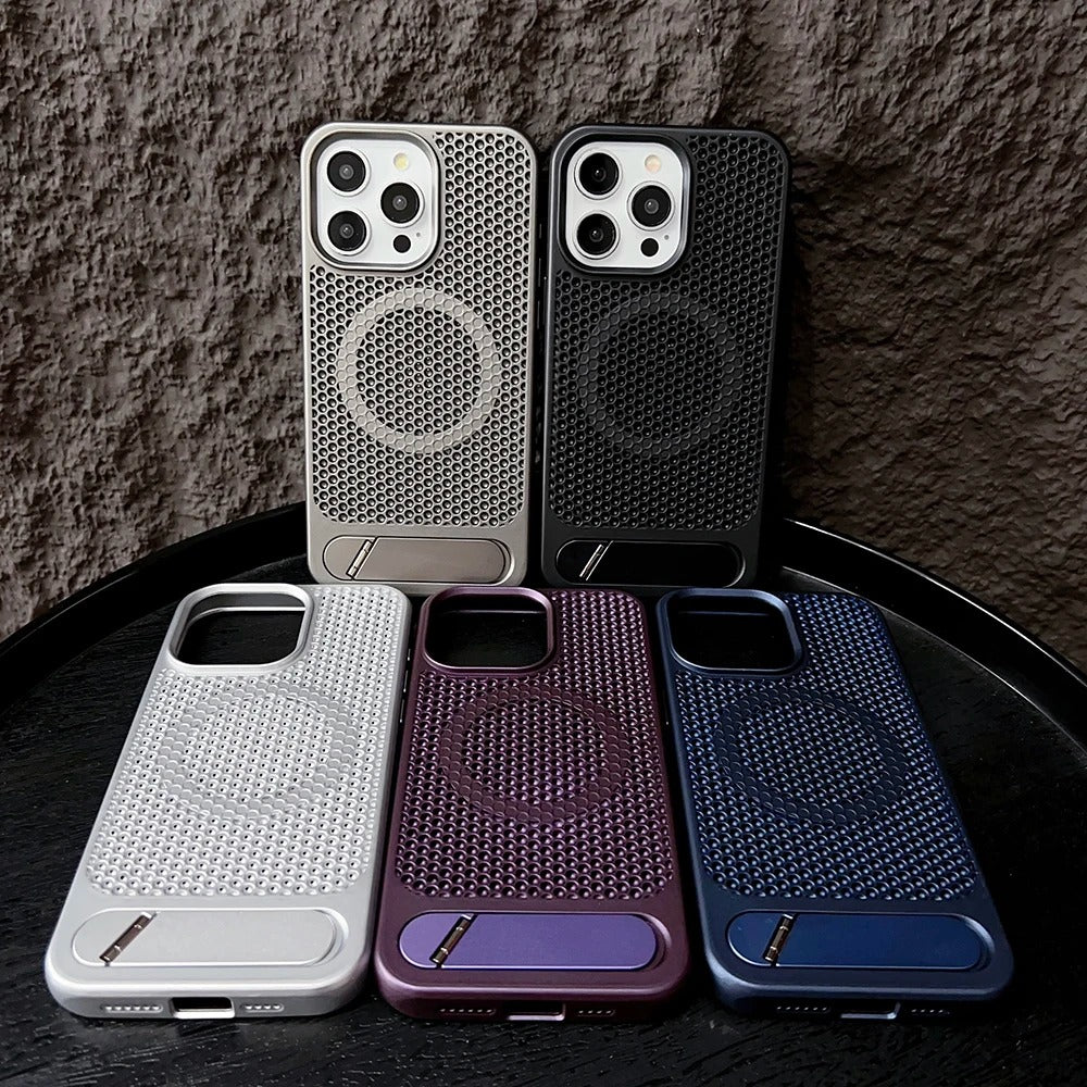 Luxury Apple iPhone Case, MagSafe Compatible, Camera Lens & Screen Protection, Ultra Thin, Shockproof, Magnetic Full All Around Cover – Breathable Heat Dissipation Case with Titanium Hard Back & Wireless Charging Support