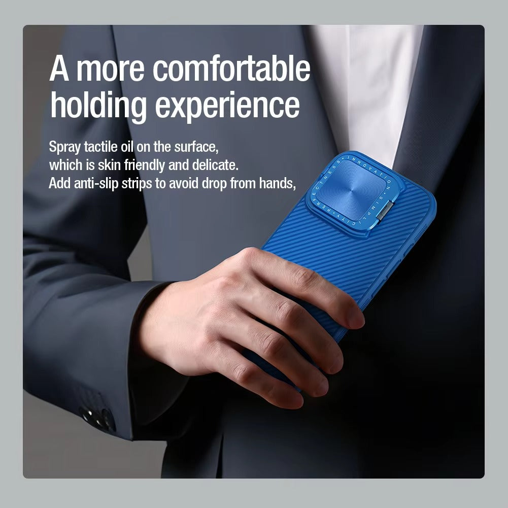 Premium Apple iPhone Case  Ultra Thin Shockproof Magnetic Full All Around Protection Cover with Slide Camera Stand Bracket