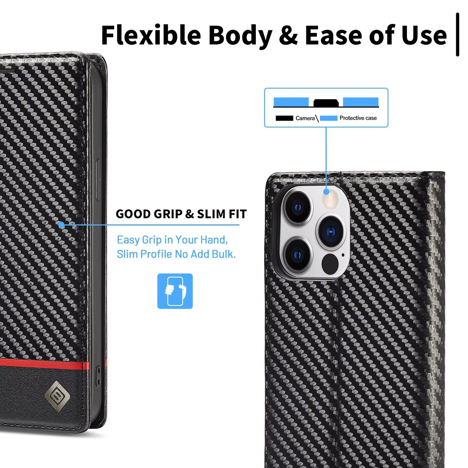 Luxury Carbon Fiber Apple iPhone Case, MagSafe Compatible, Ultra Thin Magnetic Shockproof Full Cover 