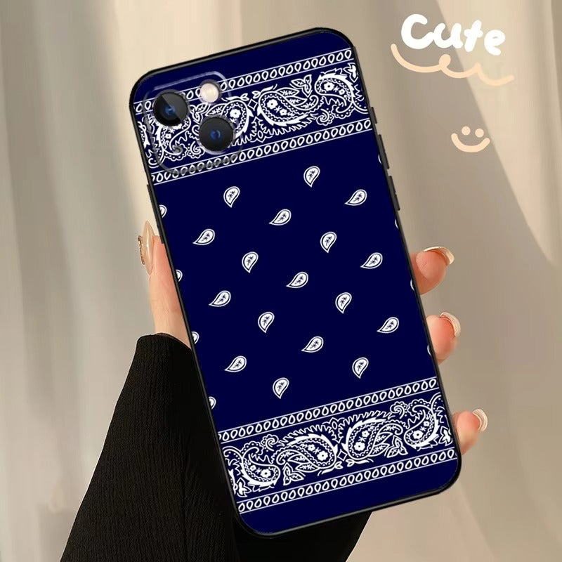 Luxury Apple iPhone Case, MagSafe Compatible, Camera Lens and Screen Protection, Ultra Thin, Shockproof, Magnetic, Full All Around Protection, Bandana Paisley Cover