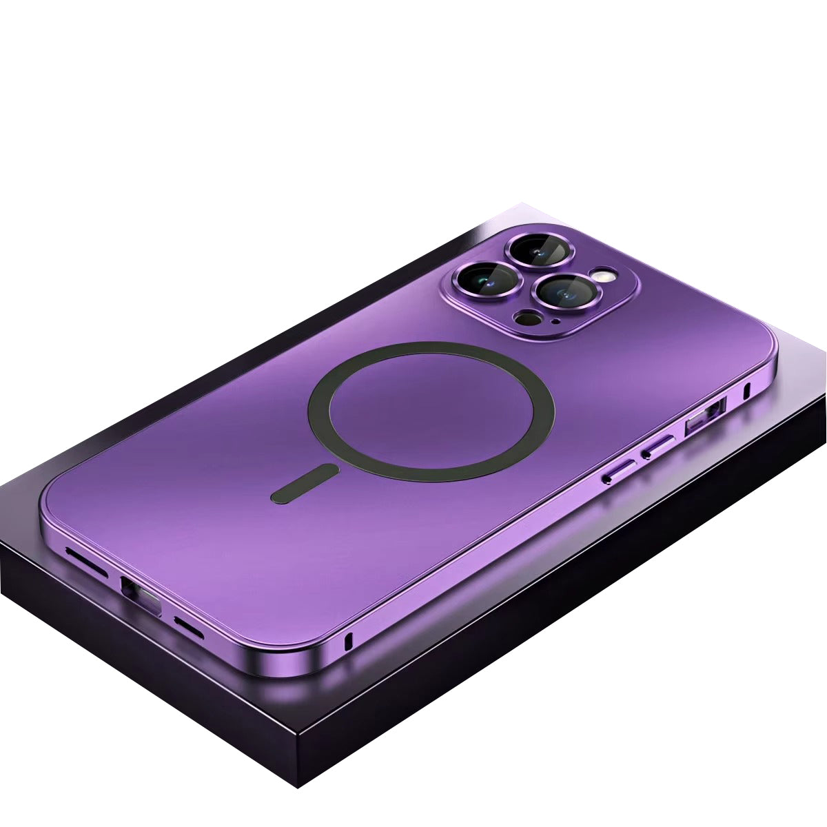 Luxury Apple iPhone Case, MagSafe Compatible, Camera Lens & Screen Protection, Ultra Thin, Shockproof, Magnetic Full All Around Cover – Metal Frame Case with Aluminum PC Back Panel for Sleek Durable Protection