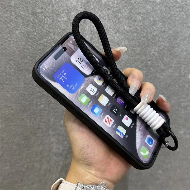 Luxury Apple iPhone Case, MagSafe Compatible, Camera Lens & Screen Protection, Ultra Thin, Shockproof, Magnetic Full All Around Cover – Stand Holder Case with Lens Guard, Wristband & Lanyard Strap