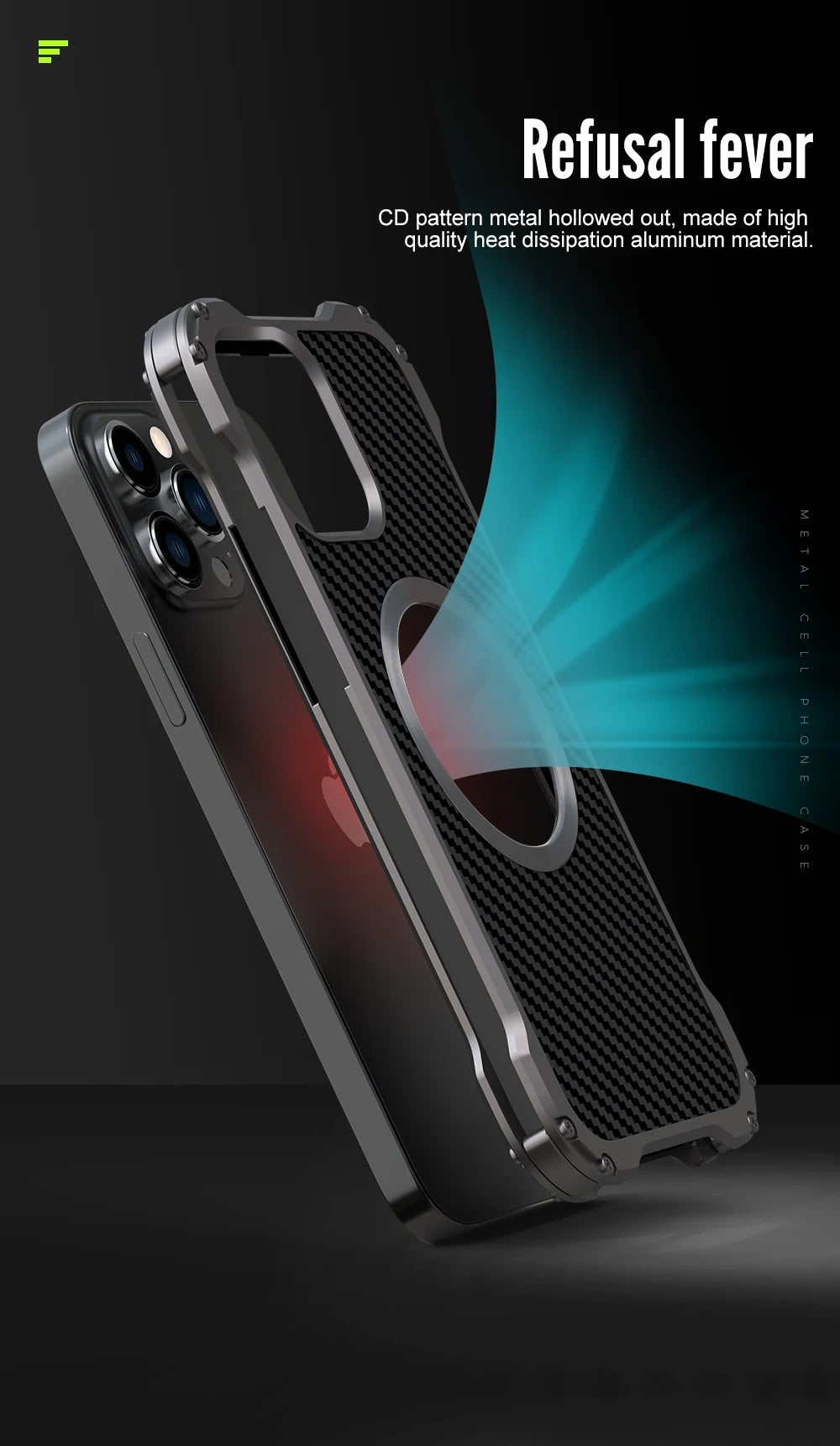 Premium Apple iPhone Case, MagSafe Compatible, Camera Lens & Screen Protection, Ultra Thin, Shockproof, Magnetic Full All Around Cover – Carbon Fiber Metal Case with Anti-Fall Design & Magnetic Back Shell