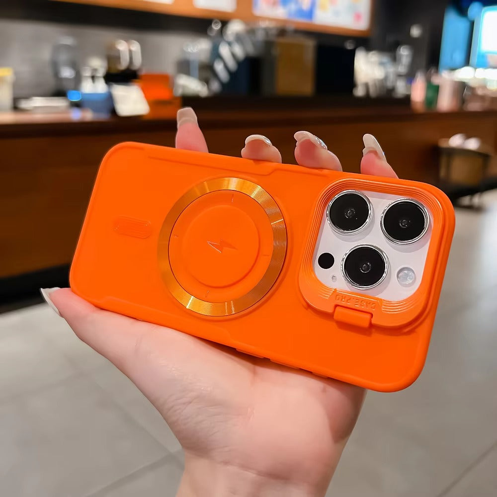 Premium Apple iPhone Case, MagSafe Compatible, Camera Lens & Screen Protection, Ultra Thin, Shockproof, Magnetic Full All Around Cover – Soft Silicone Case with Wrist Strap, Magnetic Lanyard & Lens Stand Bracket