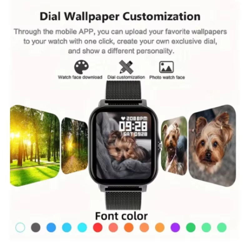 Luxury Bluetooth Smart Watch for Android iOS – 1.83" Touchscreen, Call & Message Alerts, Heart Rate & Sleep Monitor, Fitness Tracker, Stylish Gift for Men & Women