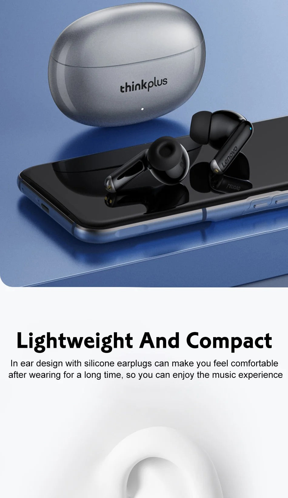 High Quality Bluetooth 5.3 Wireless Earbuds for iPhone – Binaural Sport Headphones with Secure Fit, Clear Mic