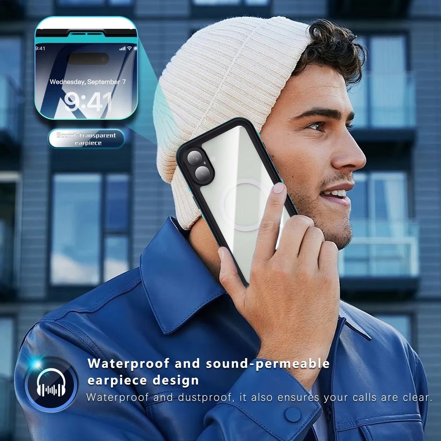 High Quality Waterproof Apple iPhone Case, MagSafe Compatible, Ultra Thin Magnetic with IP68 Dustproof Seal and Screen Guard