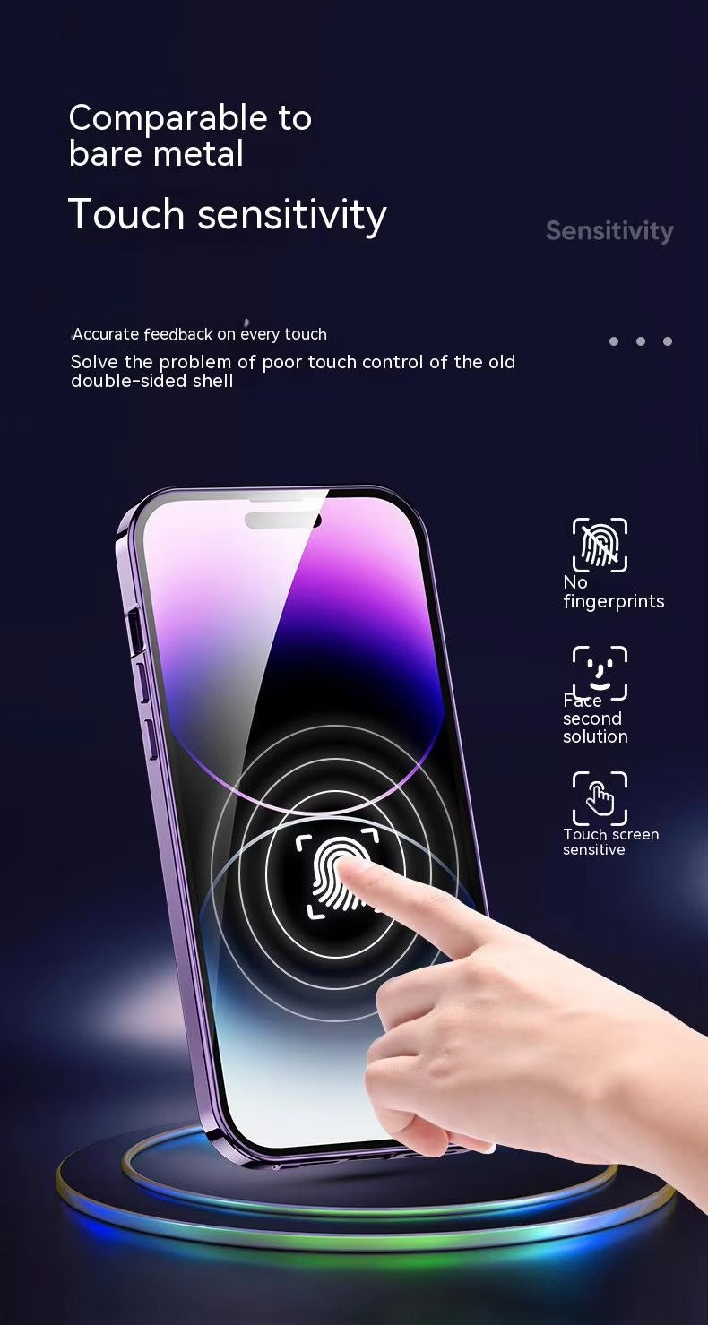 High Quality Apple iPhone Case MagSafe Compatible, Camera Lens & Screen Protection, Cover with Double Glass Window Design