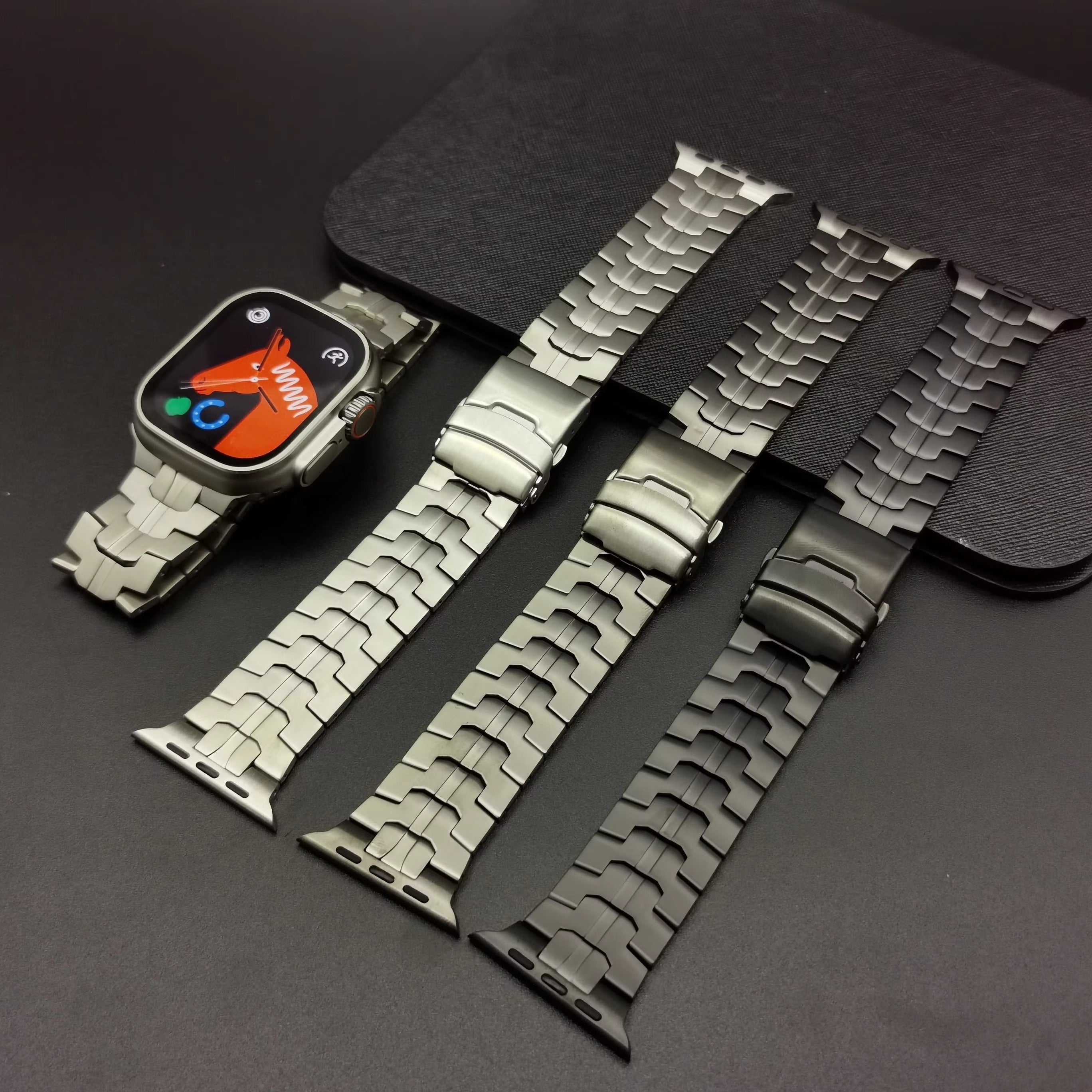 Luxury Titanium Link Watch Band – Men's Business Style Adjustable Metal Bracelet, Durable Steel Strap for 40mm to 49mm 