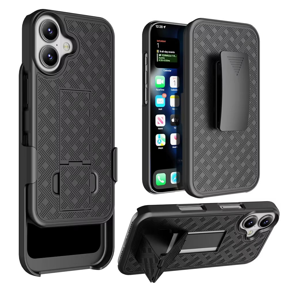 High Quality Apple iPhone Case, MagSafe Compatible, Camera Lens & Screen Protection, Ultra Thin, Shockproof, Magnetic Full All Around Cover – 2-in-1 Holster Combo Case with Kickstand & Waist Belt Clip