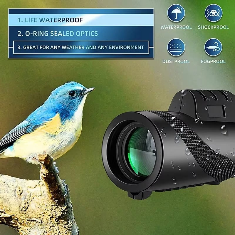 High Quality Portable Zoom HD Telescope – Foldable 5000M Long-Range Mini Monocular for Hunting, Sports, Camping