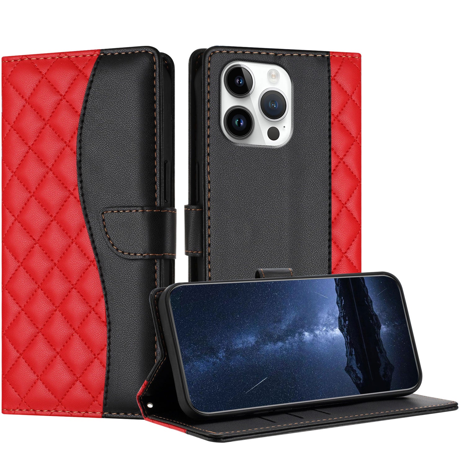Luxury Quakeproof Flip Leather Wallet iPhone Case Premium  Protection, Card Slot, Magnetic Closure, Stylish Design for iPhone
