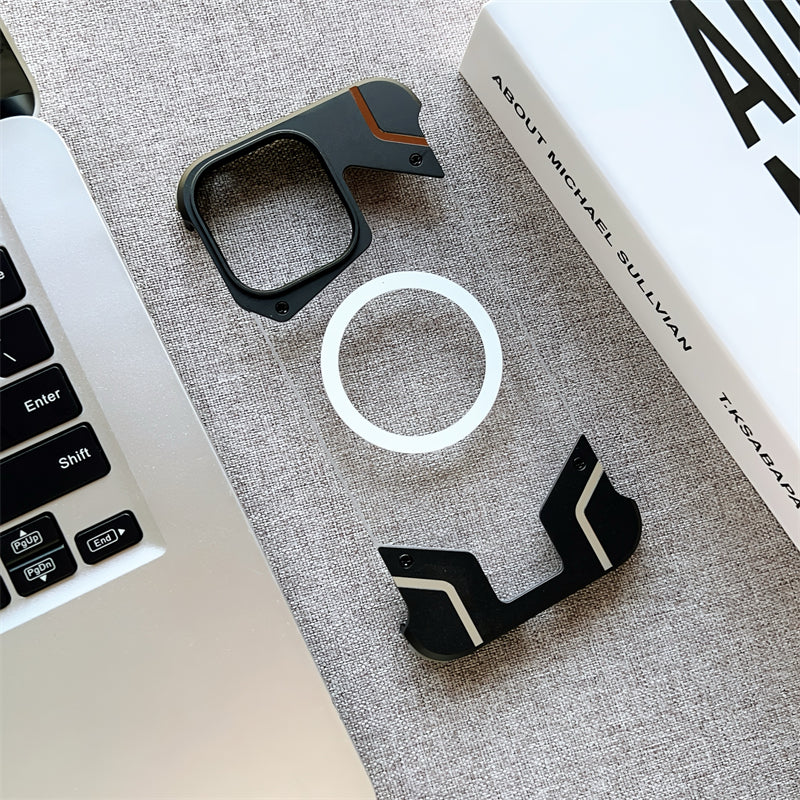 Aluminum Alloy Frameless  - Metal Bumper, Transparent PC Back, Magnetic Wireless Charging Compatible | Case for iPhone