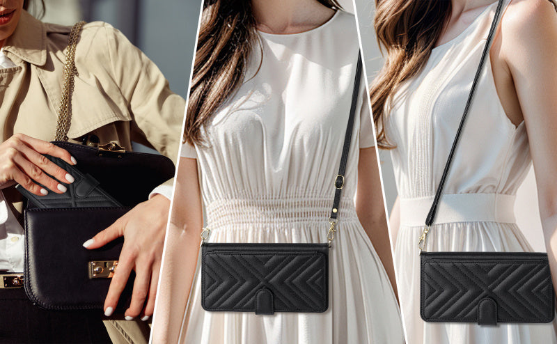 Luxury Crossbody Wallet iPhone Case – Fashion Shoulder Strap, Magnetic Closure, Card Holder and Premium Protection for iPhone