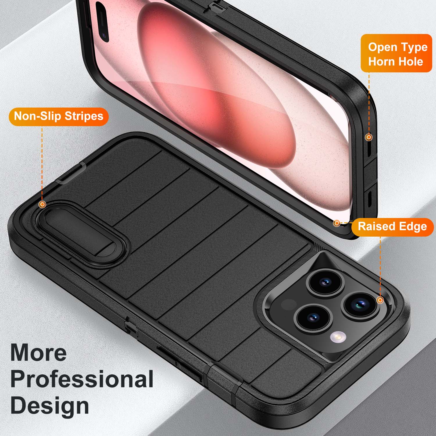 Heavy-Duty Shock Absorption iPhone Case – Full-Body Protective Silicone Rubber Cover for iPhone Models