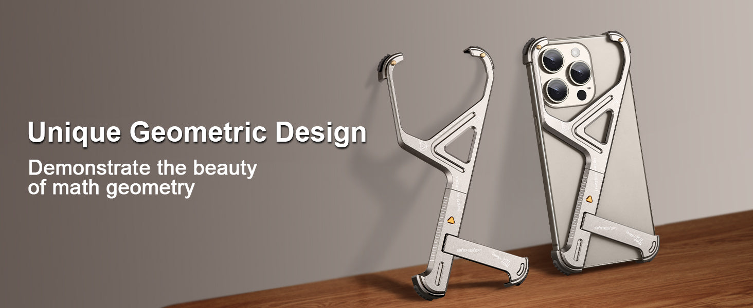 Luxury Geometric Metal iPhone Case – Aluminum Alloy Shockproof Cover with  Stand for iPhone Models Stylish and Durable Design