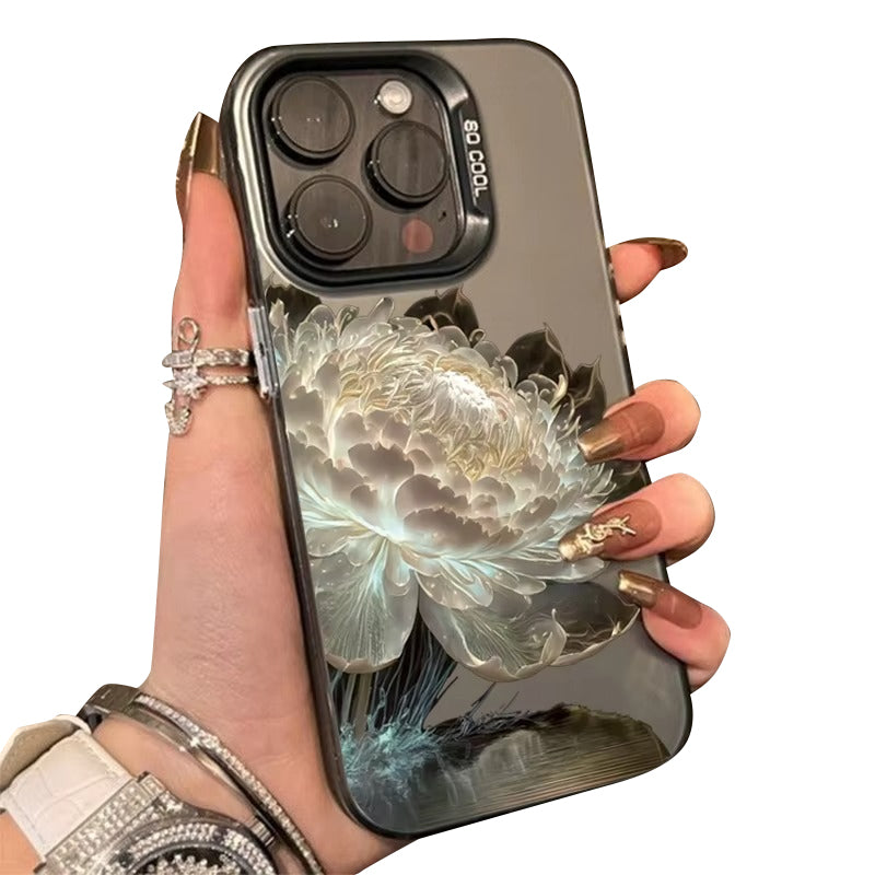 Luxury Apple iPhone Case, MagSafe Compatible, Camera Lens and Screen Protection, Ultra Thin, Shockproof, Magnetic, Full All Around Protection, Lotus Flower Plated Armor Cover