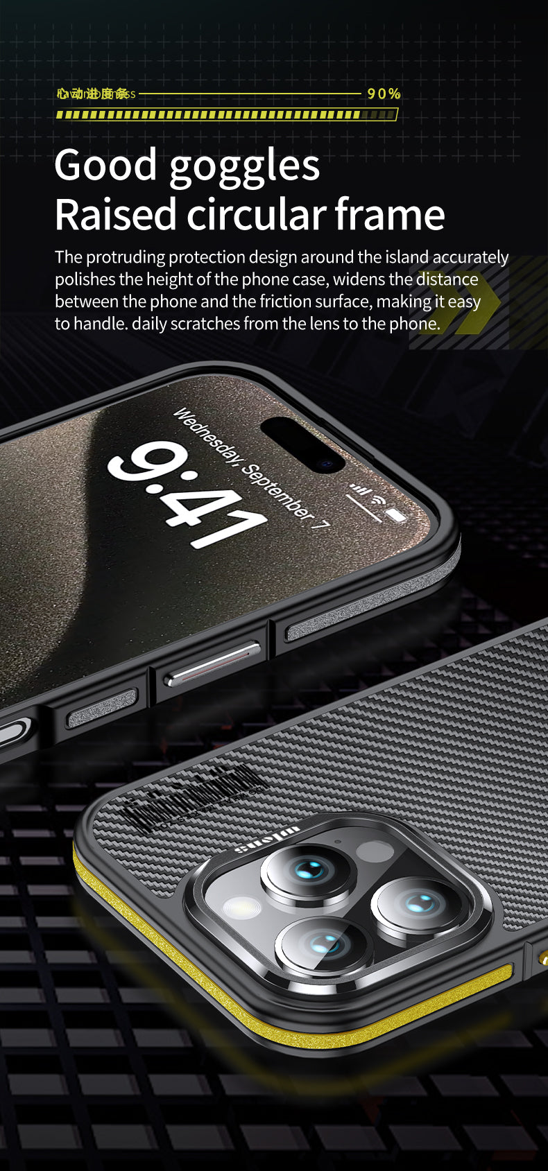 Premium 100% Aramid Fiber Kevlar iPhone Case – 600D Lightweight  Compatible Ultra-Thin Protective Cover for iPhone Models