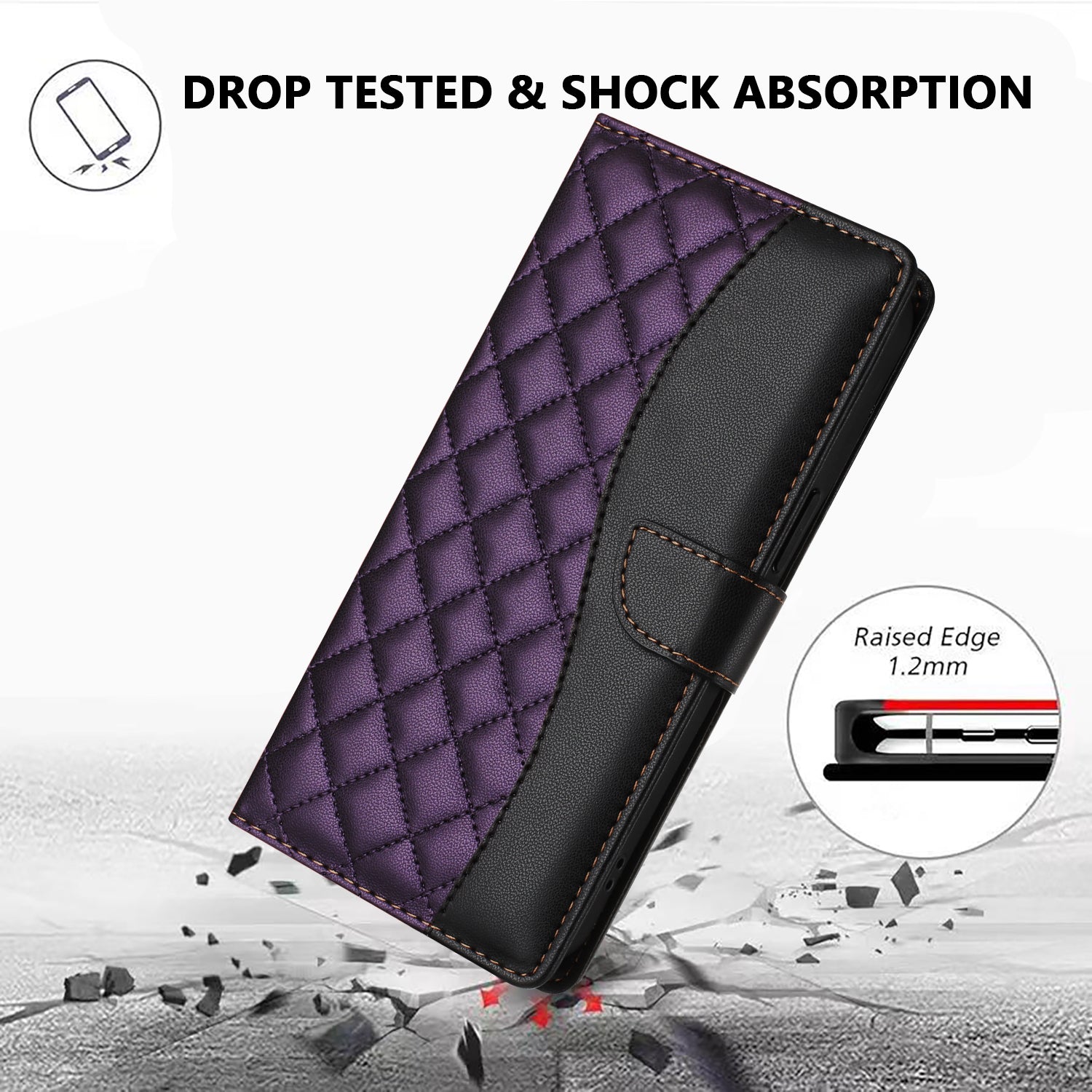 Luxury Quakeproof Flip Leather Wallet iPhone Case Premium  Protection, Card Slot, Magnetic Closure, Stylish Design for iPhone