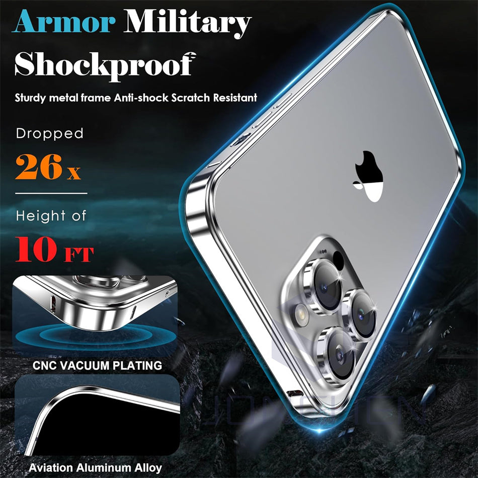 Luxury Ultra-Thin Metal Bumper iPhone Case - Light Aluminum Alloy Frame, Durable Back Protection, Sleek Desert Gold Finish 