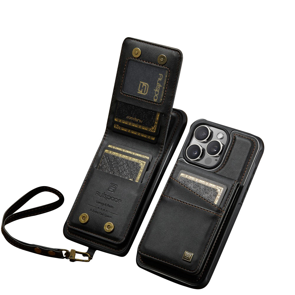 Luxury 2-in-1 Detachable Leather Flip Cover with Card Holder, Wrist Strap and Secure Magnetic Closure for Ultimate Protection