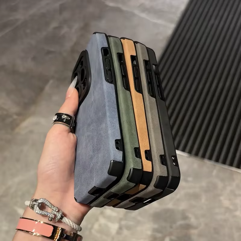 Premium Matte Leather Silicone iPhone Case – Lens Protection, Bumper Design, Stylish & Durable Cover | Case for iPhone