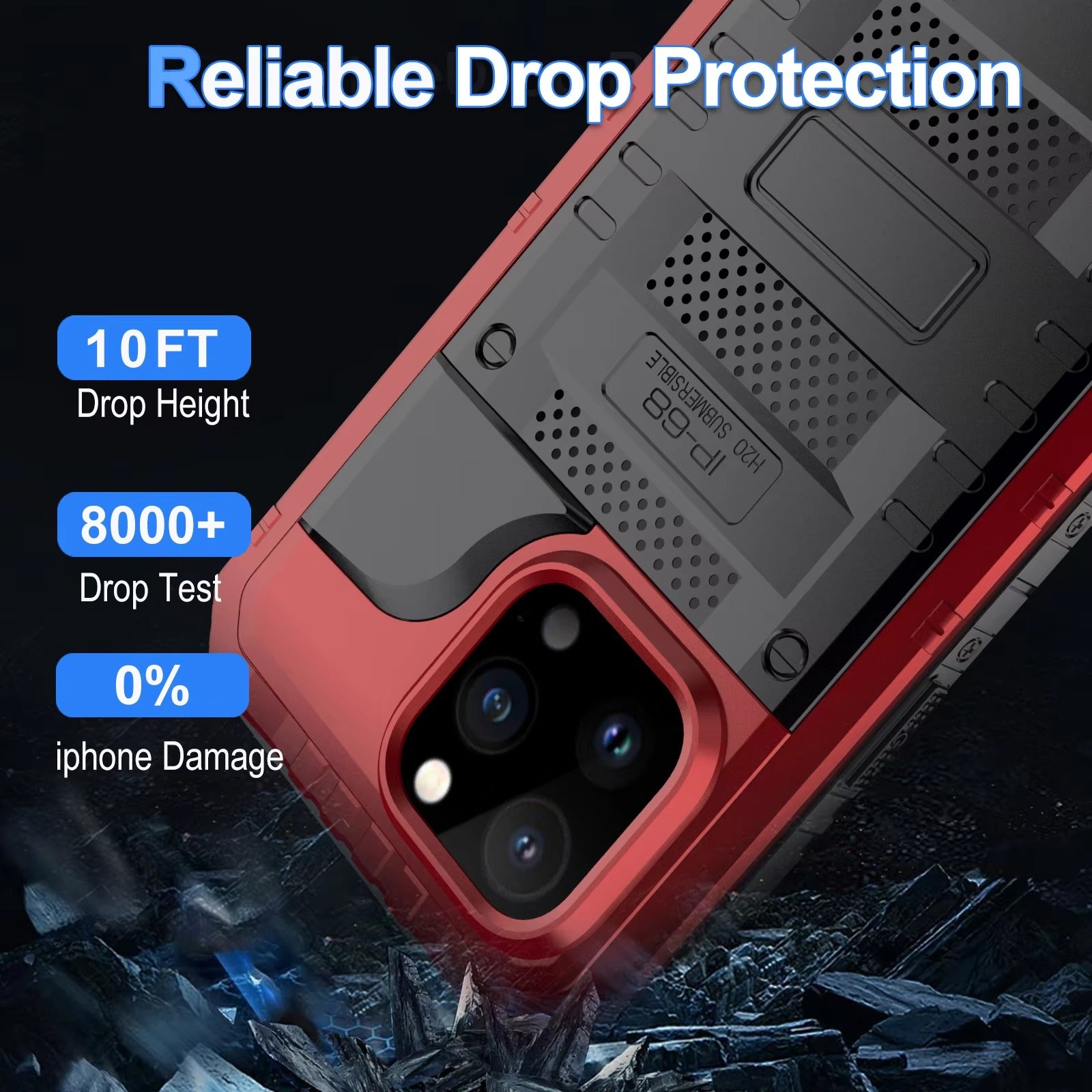 Robust Apple iPhone Case MagSafe Compatible, Camera Lens & Screen Protection, Cover with IP68 Waterproof Armor Design