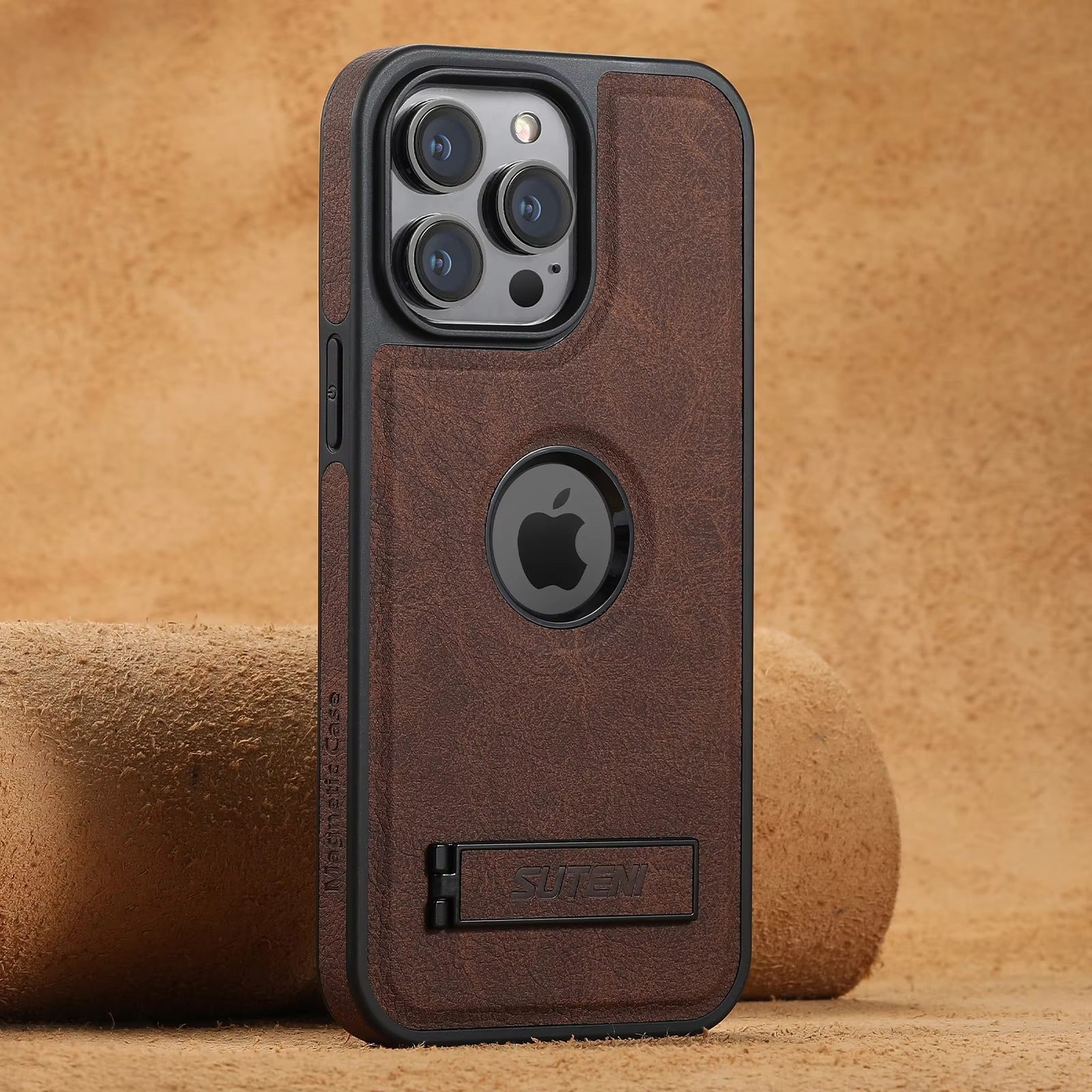 Luxury Apple iPhone Case MagSafe Compatible, Camera Lens Protection, Screen Protection Leather Design, Case for iPhone