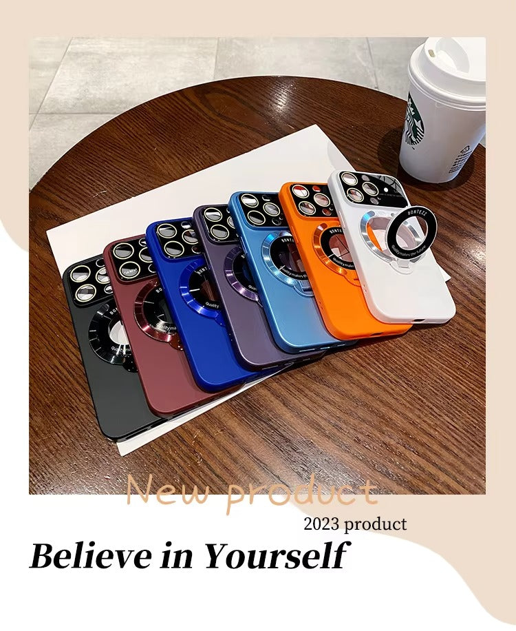 High Quality Apple iPhone Case MagSafe Compatible, Camera Lens & Screen Protection,  Cover with PC Shell & Stand Bracket