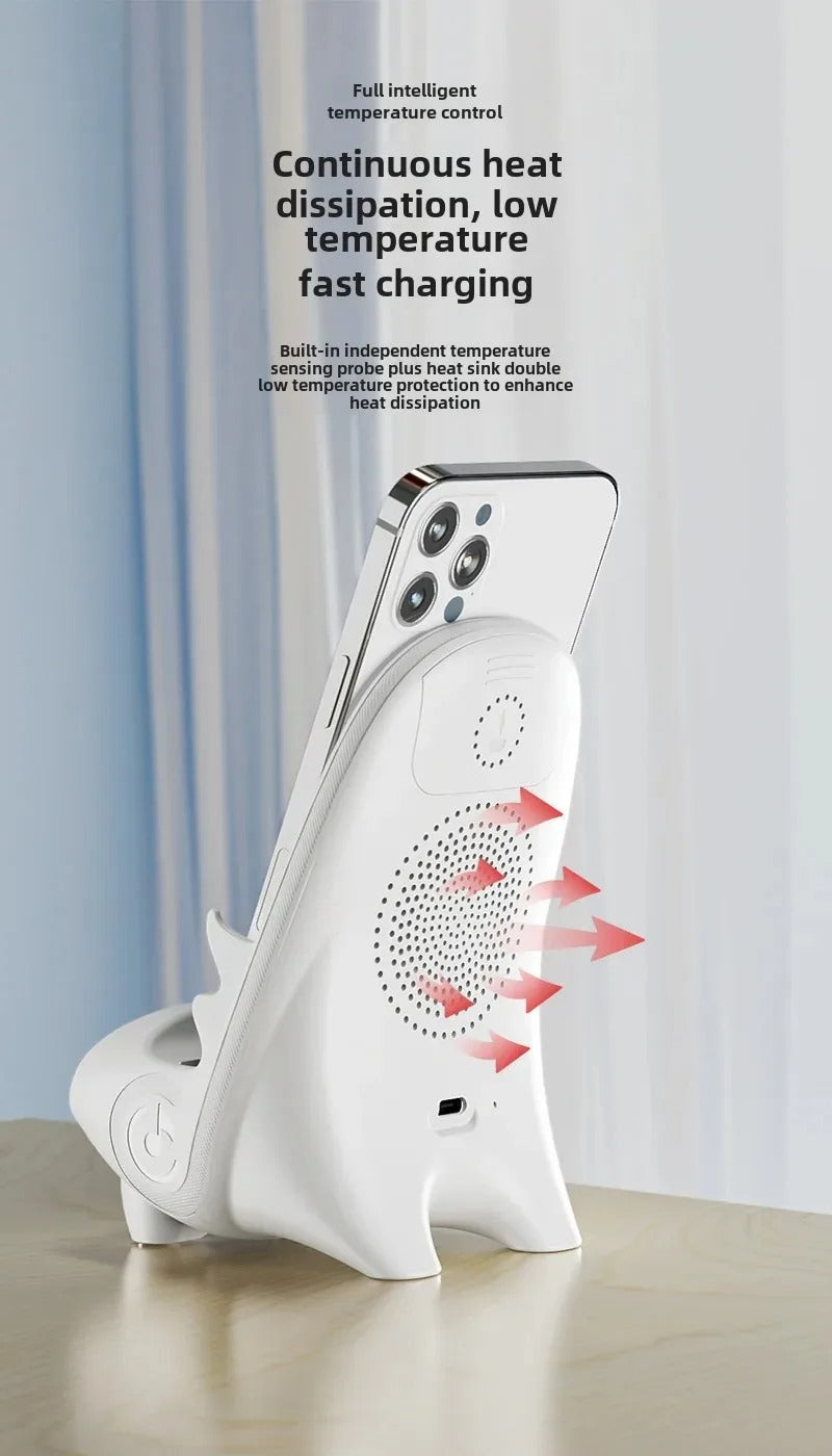 Premium Universal Wireless Charging Stand – 15W Fast Charger Dock with Cooling Hole Design, Phone Holder Function and Aromatherapy Feature for iPhone & Samsung