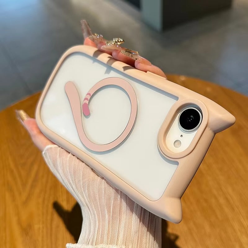 Premium Apple iPhone Case MagSafe Compatible, Camera Lens & Screen Protection, Cover with Cute Cat Ear Bumper Design