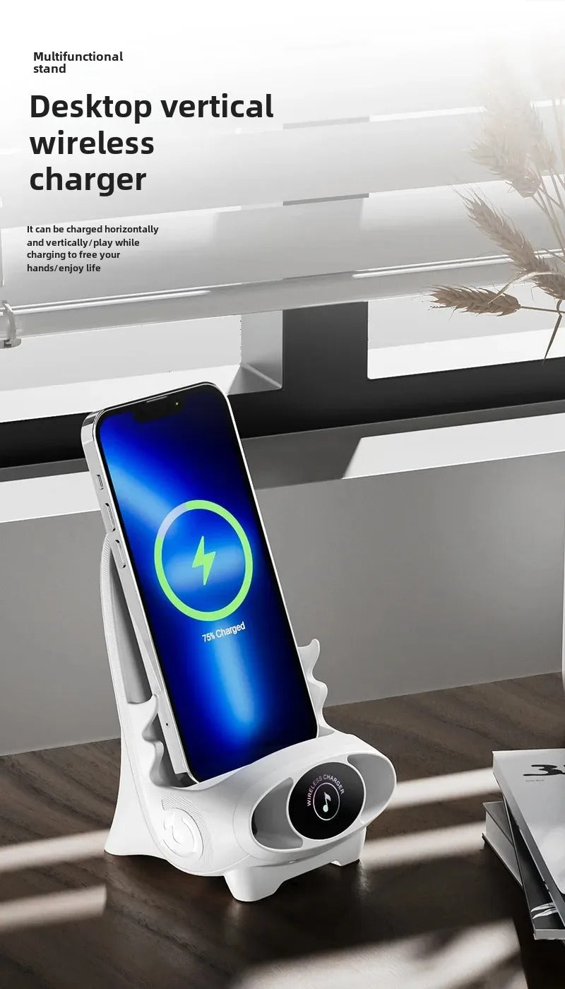 Premium Universal Wireless Charging Stand – 15W Fast Charger Dock with Cooling Hole Design, Phone Holder Function and Aromatherapy Feature for iPhone & Samsung