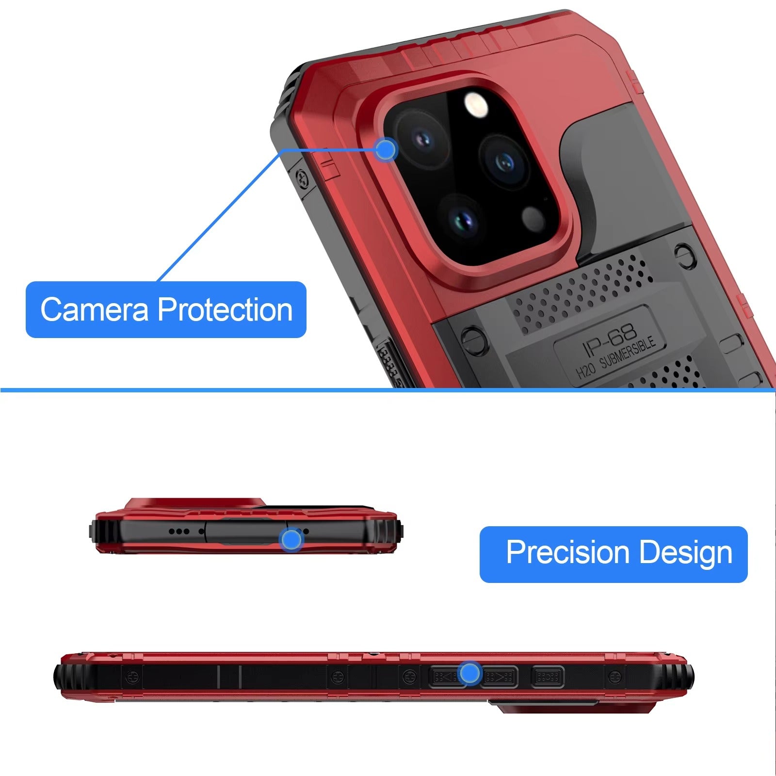Robust Apple iPhone Case MagSafe Compatible, Camera Lens & Screen Protection, Cover with IP68 Waterproof Armor Design