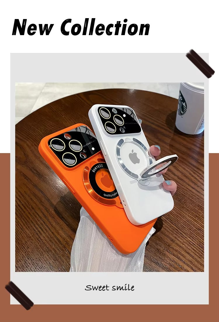 High Quality Apple iPhone Case MagSafe Compatible, Camera Lens & Screen Protection,  Cover with PC Shell & Stand Bracket