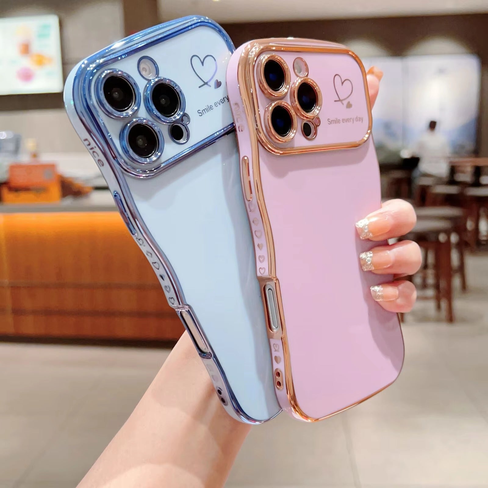 Luxury Apple iPhone Case MagSafe Compatible, Camera Lens & Screen Protection All Around Protection Cover with  Heart Design