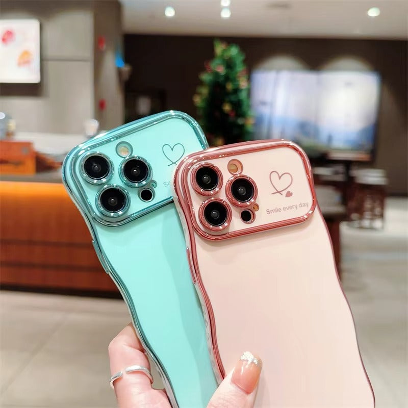 Luxury Apple iPhone Case MagSafe Compatible, Camera Lens & Screen Protection All Around Protection Cover with  Heart Design