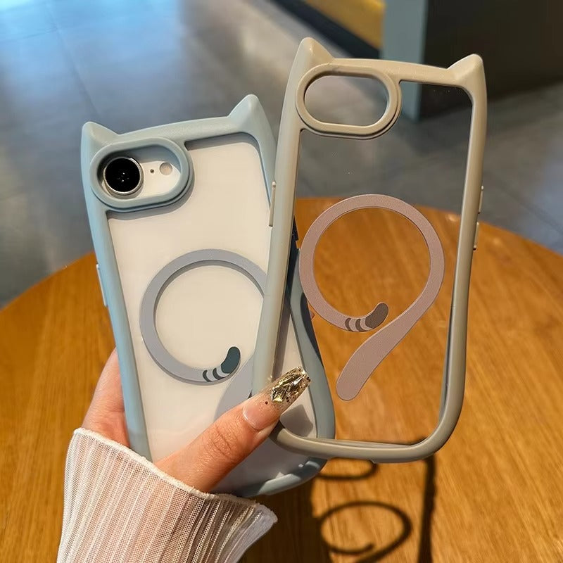 Premium Apple iPhone Case MagSafe Compatible, Camera Lens & Screen Protection, Cover with Cute Cat Ear Bumper Design