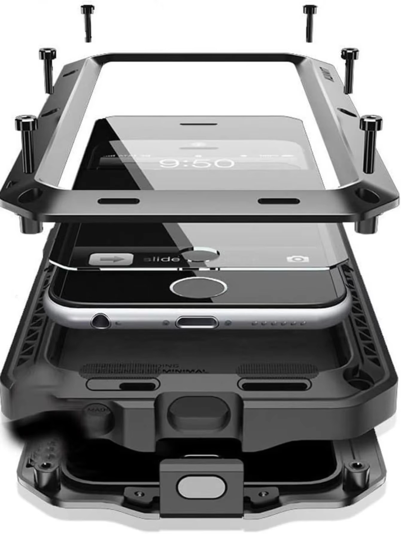 Robust Apple iPhone Case, MagSafe Compatible, Camera Lens and Screen Protection, Ultra Thin, Shockproof, Magnetic, Full All Around Protection, Aluminum Armor Tank Cover