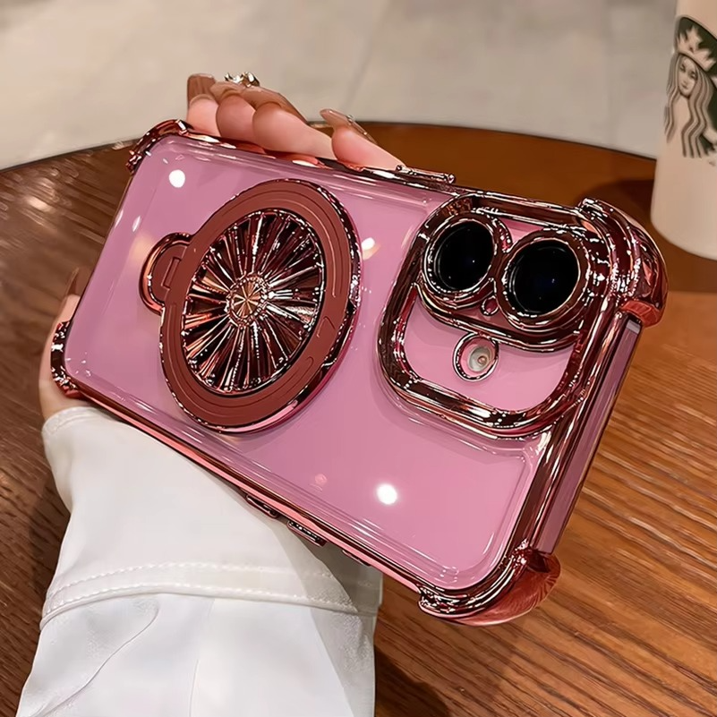 MagSafe iPhone Case with Rotating Gyro Bracket - Airbag Plating,  Design, Wireless Charging Compatible | Case for iPhone