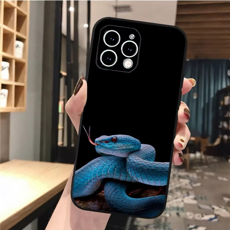 Luxury Apple iPhone Case, MagSafe Compatible, Camera Lens and Screen Protection, Ultra Thin, Shockproof, Magnetic, Full All Around Protection, Snake Pattern Soft Cover